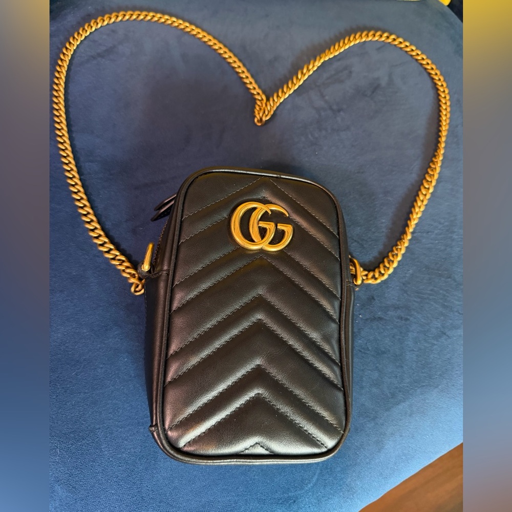 Gucci Black and Gold Crossbody Bag